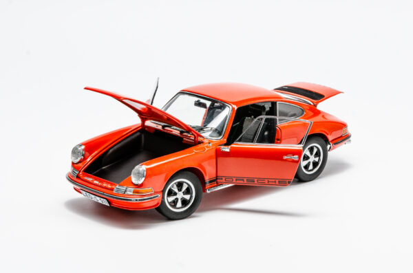 Schuco Porsche 911s Coupe Orange (Spiegel abgebrochen)