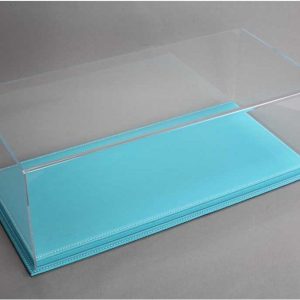 Atlantic Mulhouse 1/18 Scale Display Case with Turquoise Leather Base Turquoise - 1/18