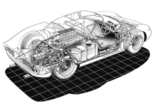 CMC Ferrari 250 LM, MODELLAUTO MIT TRANSPARENTER KAROSSERIE