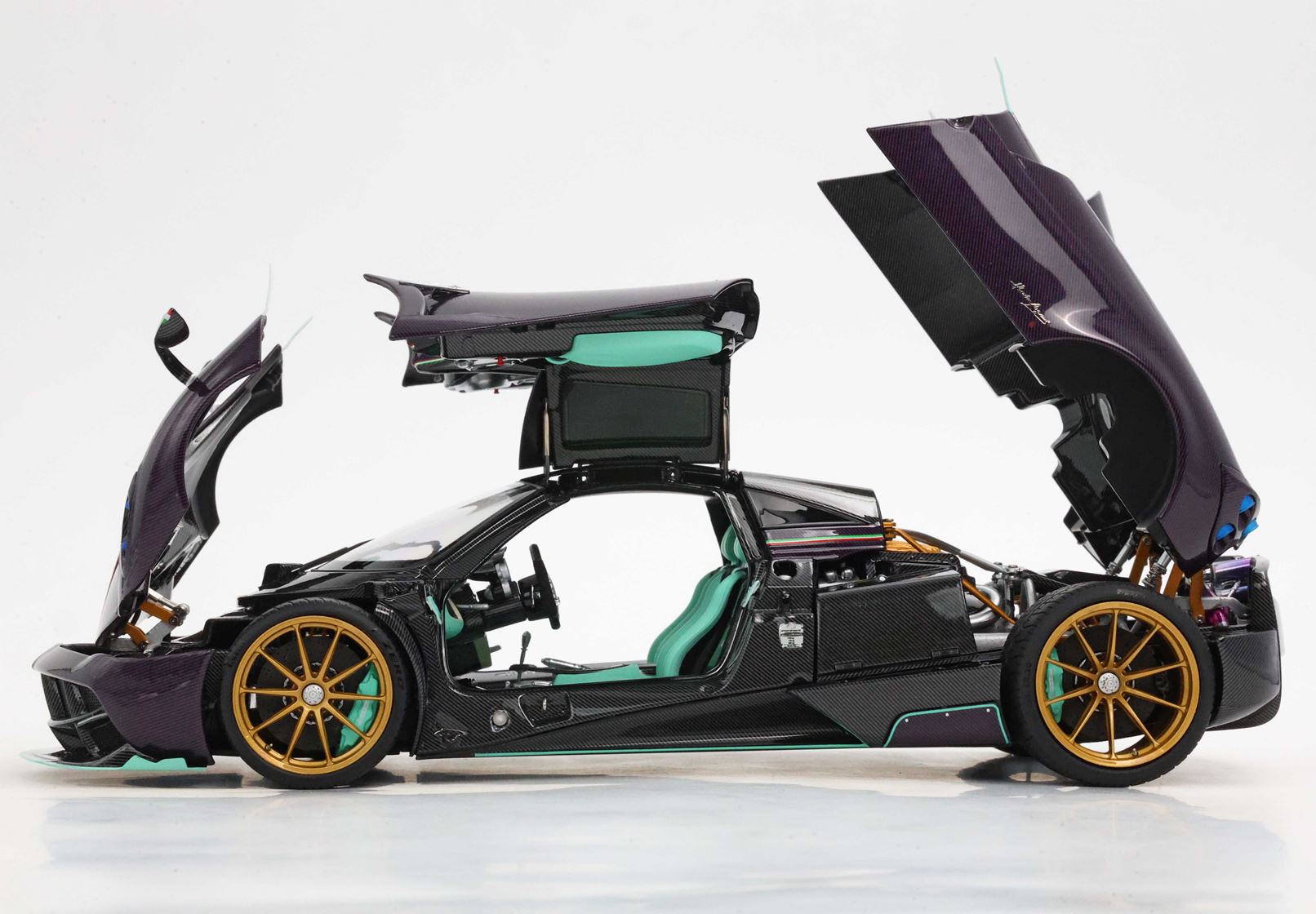 BBR Pagani Huayra Dinastia Yazi diecast full open purple carbon fiber BASIC PACK - 1/18 - Image 12