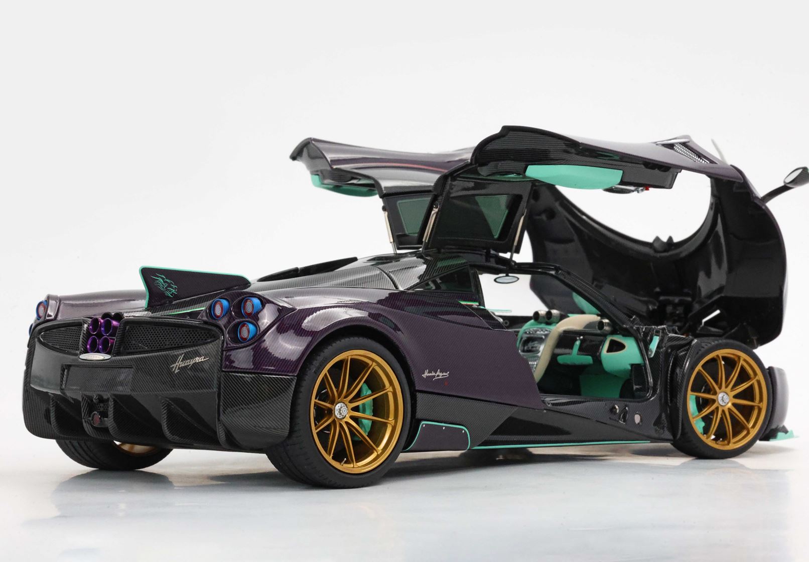 BBR Pagani Huayra Dinastia Yazi diecast full open purple carbon fiber BASIC PACK - 1/18 - Image 10