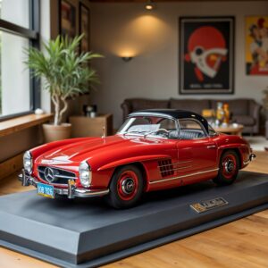 Mercedes 300 SL feuerwehrrot DB534 mit Hardtop schwarz 040 - innen schwarz 953