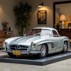Mercedes 300 sl 5- silber DB160 - innen rot 1079