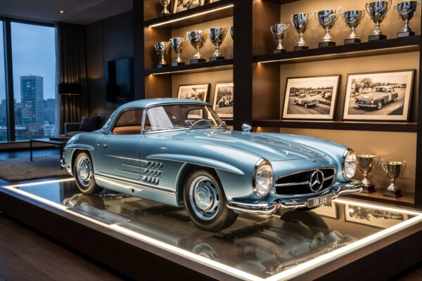 IXO Mercedes 300 SL Roadster blau modelcars24 exklusive Bausatz 1:8 – Bild 3
