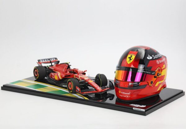 BBR Ferrari SF24 Australian GP 2024 - Sainz DIECAST MODEL AND HELMET – Bild 4