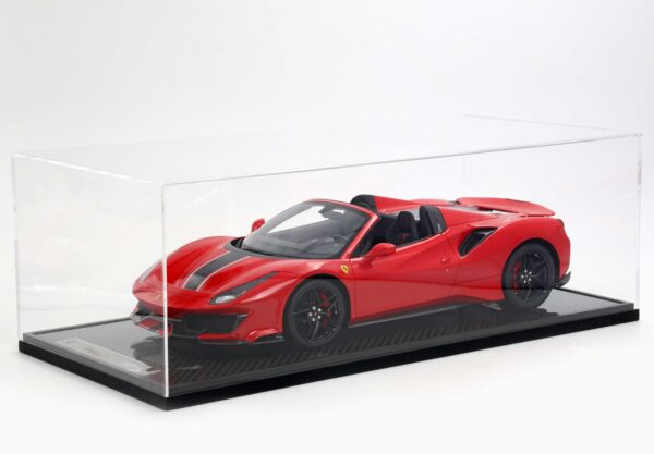 BBR Ferrari 488 Pista Spider Open roof Rosso Corsa - black silver stripe 1/12 – Bild 7