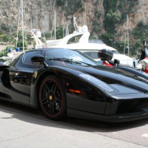 BBR Ferrari Enzo open diecast Nero DS - Black and red wheels - polifoam pack - 1/18