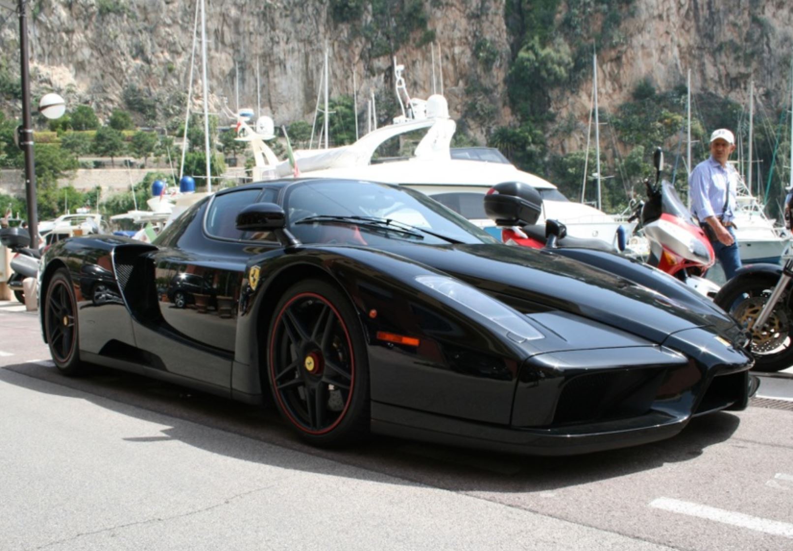 BBR Ferrari Enzo open diecast Nero DS - Black and red wheels - polifoam pack - 1/18