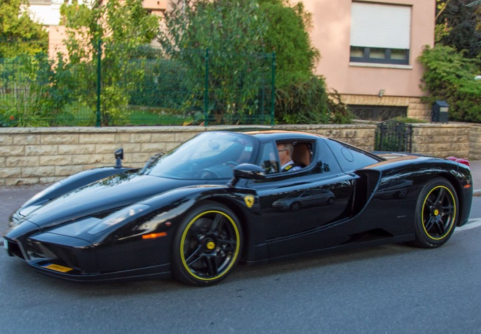 BBR Ferrari Enzo open diecast Nero DS - Black and yellow wheels - polifoam pack - 1/18