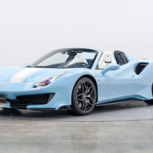 BBR Ferrari 488 Pista Spider Azzurro la Plata with white stripe one of 48 - 1/18