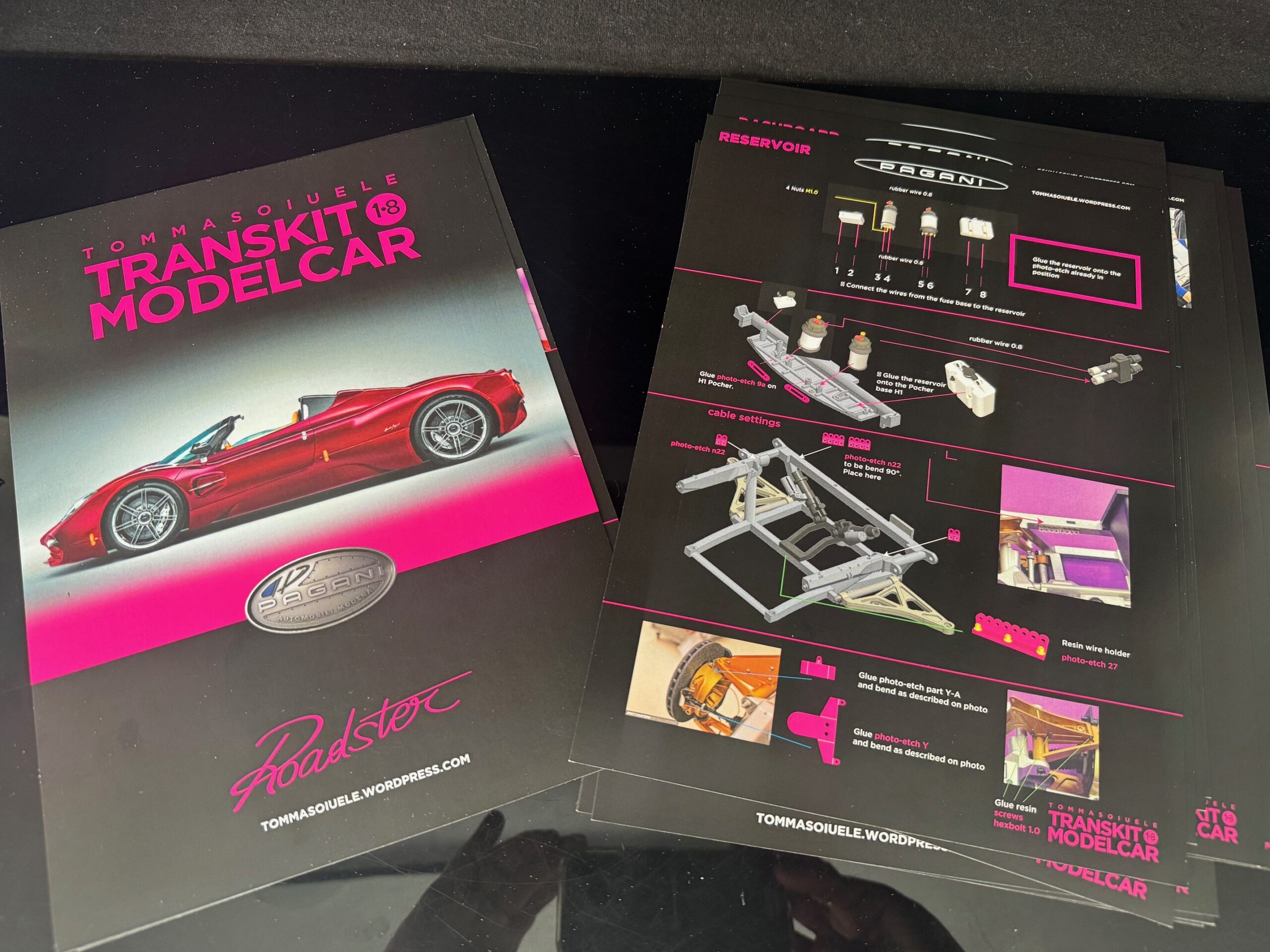 Pocher Pagani Utopia Coupé - Transkit Tomaso Iuele - rotes Carbon - 1:8 - Image 12