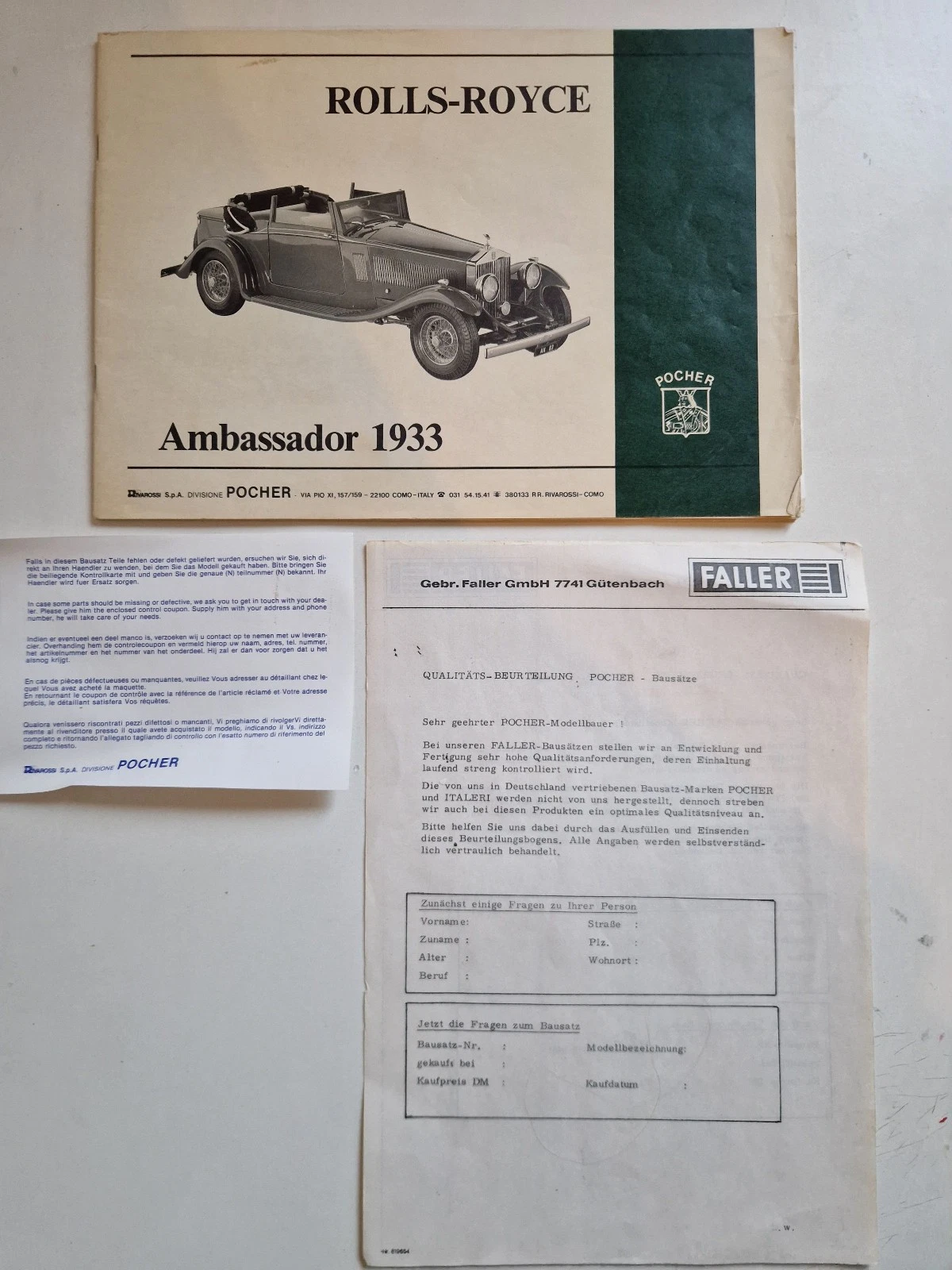 Pocher Rolls-Royce Ambassador 1933 K83 Bausatz - 1/8 – Bild 2