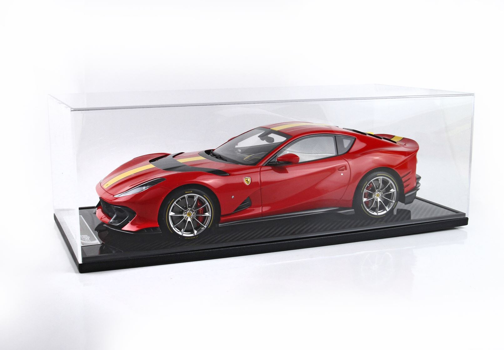 BBR Ferrari 812 Competizione Yellow Stripe - Rosso Corsa 322 Red | 1:12 - Image 3