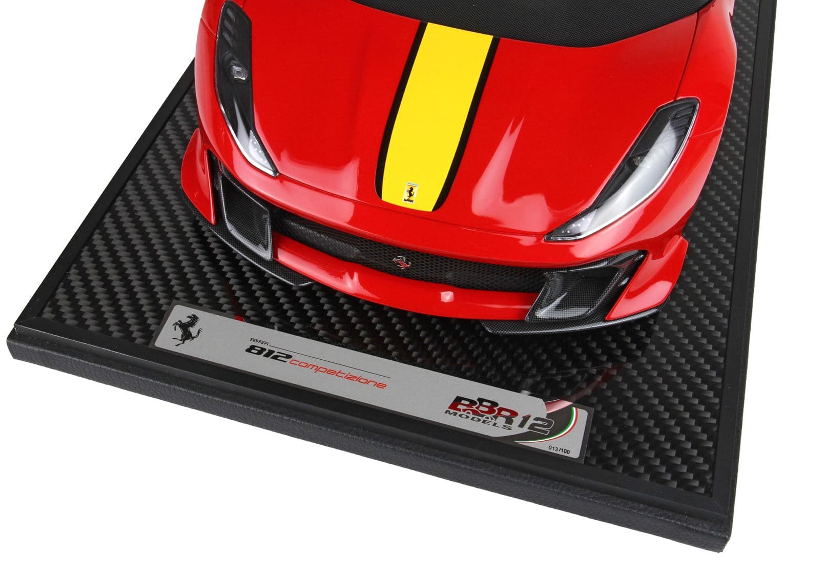 BBR Ferrari 812 Competizione Yellow Stripe - Rosso Corsa 322 Red | 1:12 - Image 7