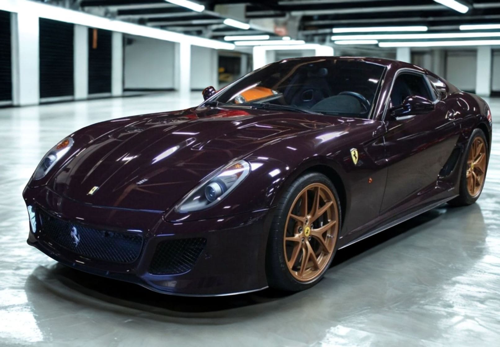 BBR Ferrari 599 GTO 2010 - Burgundy with Gold Stripe | 1:18