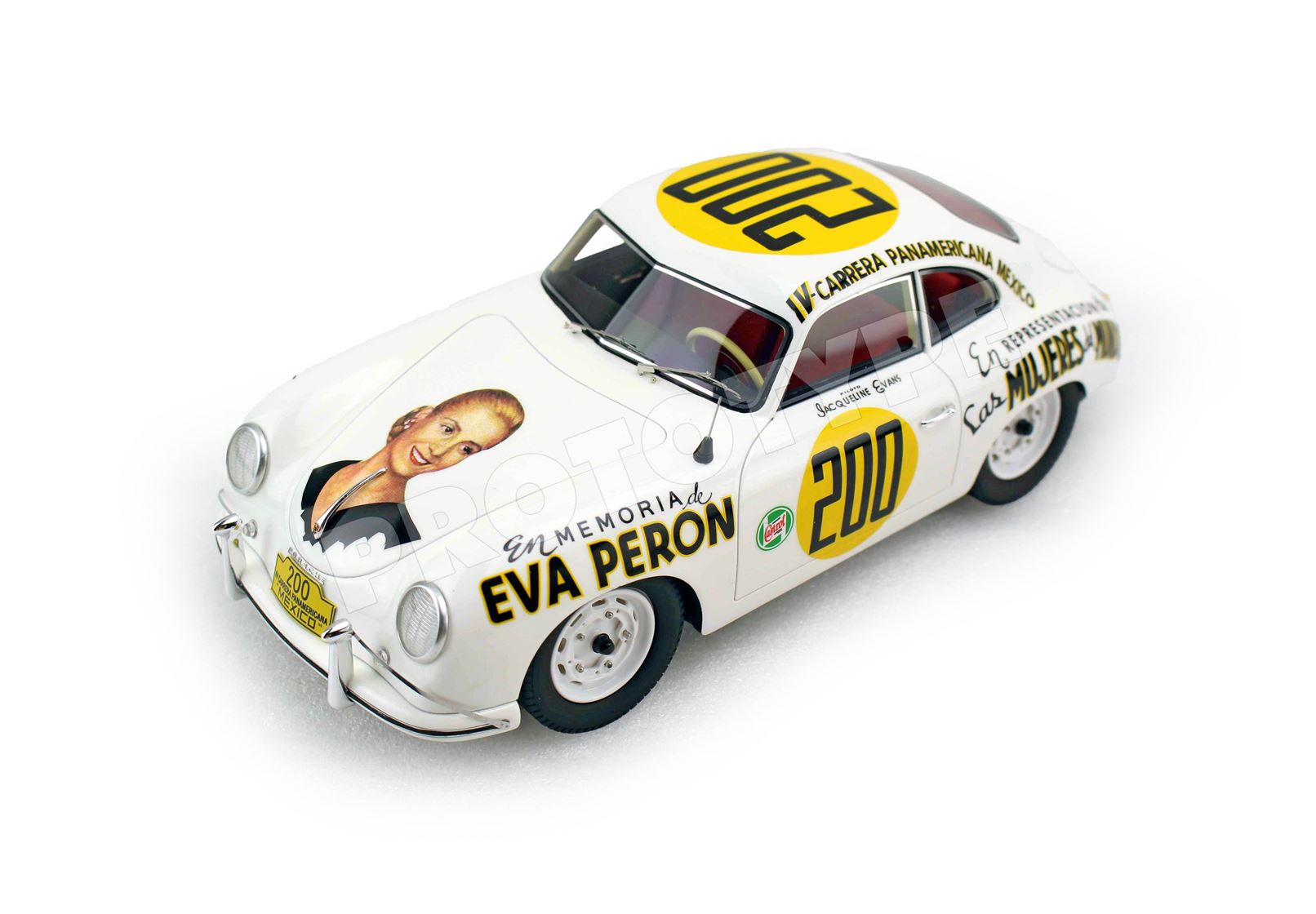 BBR Porsche 356A 4th Carrera Panamericana 1954 Eva Peron Car No. 200 | 1:18