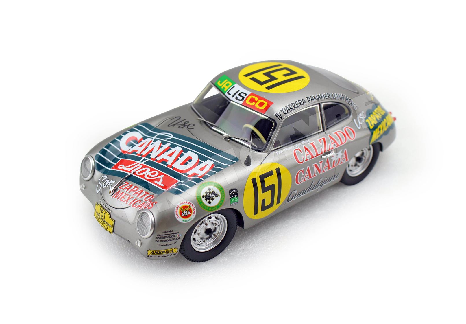 BBR Porsche 356A 4th Carrera Panamericana 1954 Canada Shoes Car N151 | 1:18