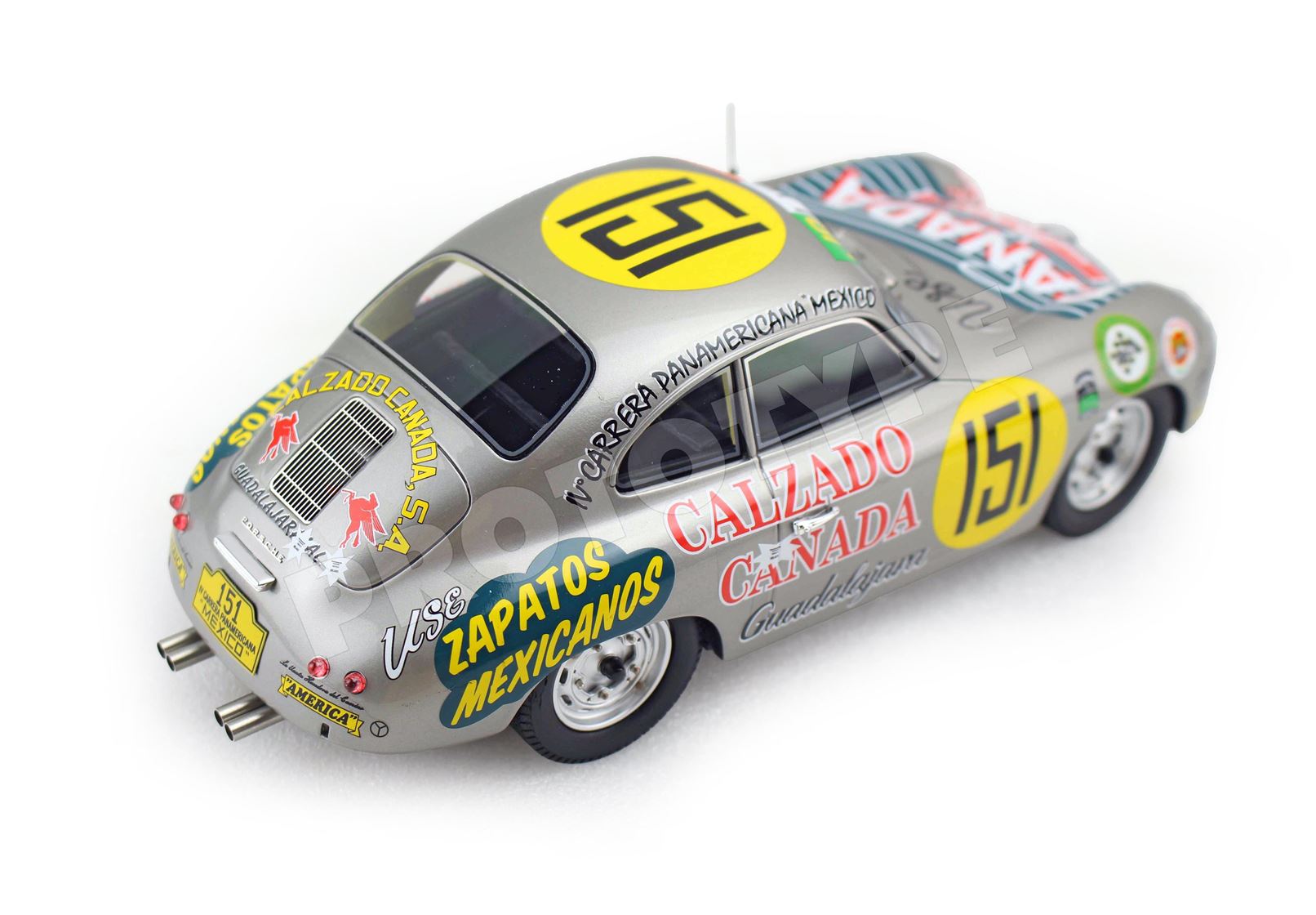 BBR Porsche 356A 4th Carrera Panamericana 1954 Canada Shoes Car N151 | 1:18 - Image 2