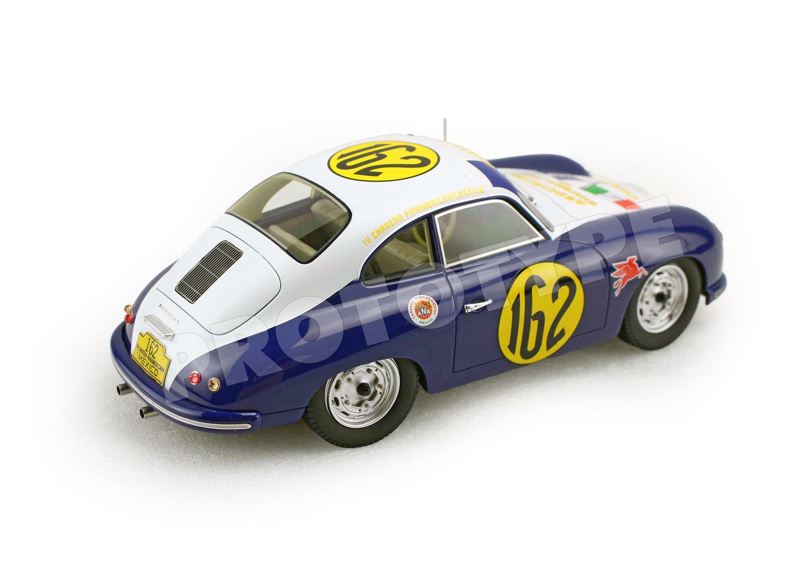 BBR Porsche 356A Carrera Panamericana 1954 Asociación Guatemalteca Car N162 - White | 1:18 - Image 2