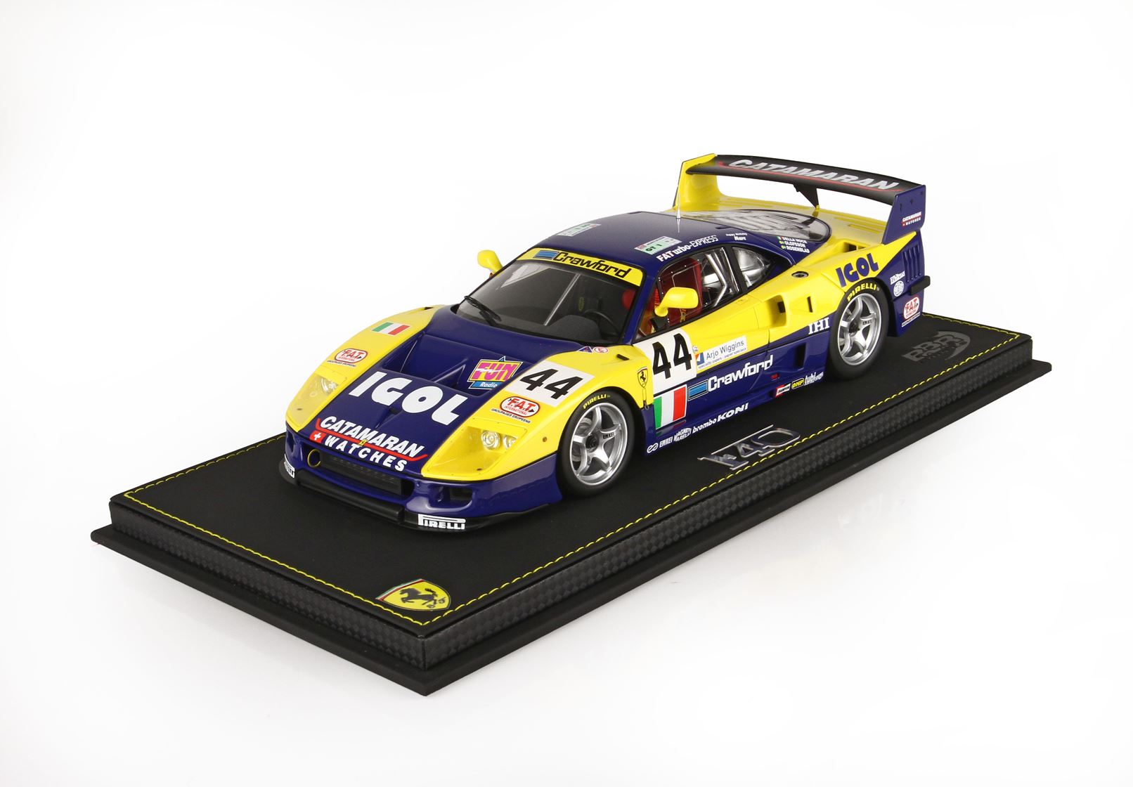 BBR Ferrari F40 LM 24 Hours of Le Mans 1996 Team Ennea IGOL #44 – Yellow / Blue | 1:18