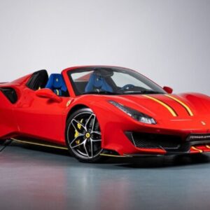 BBR Ferrari 488 Pista Spider - Rojo con Rayas Amarillas | 1:18