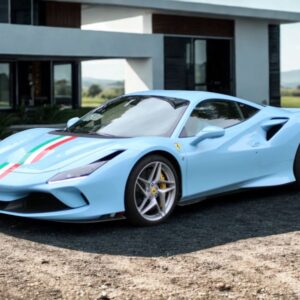 BBR Ferrari F8 Tributo con Franja Italiana - Azul Claro | 1:18
