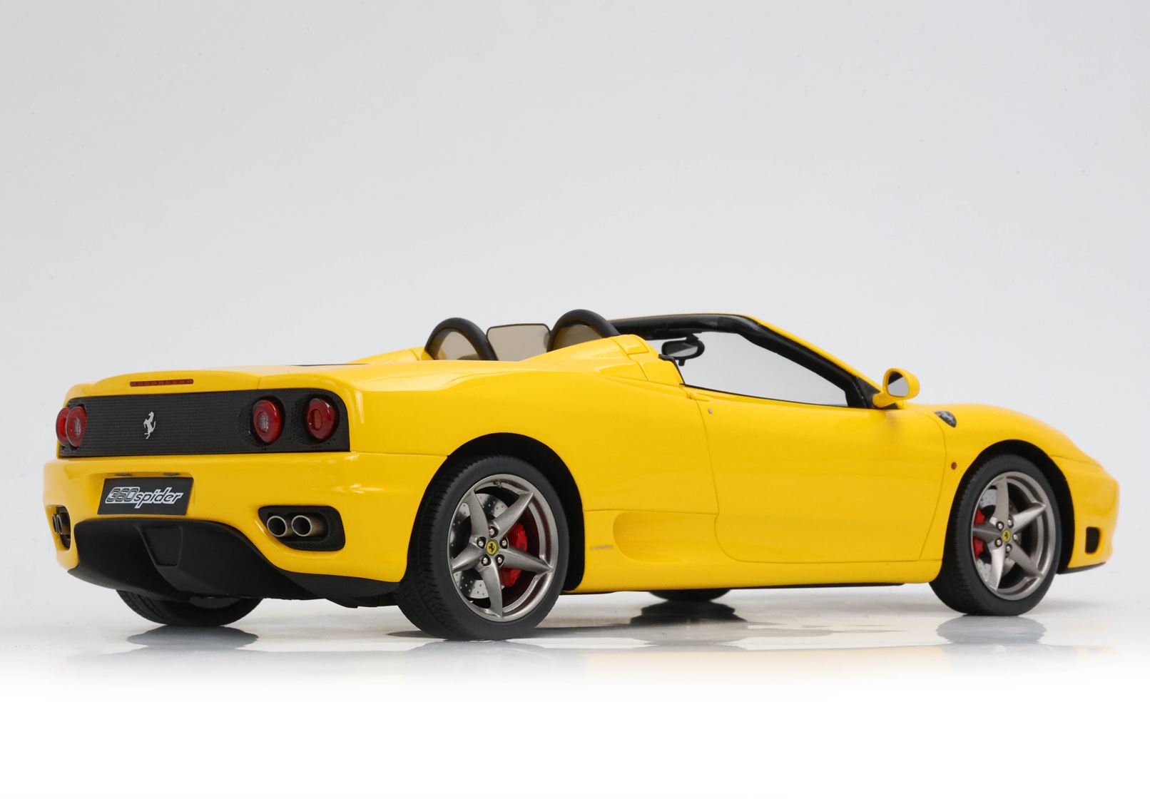 BBR Ferrari 360 Modena Spider Automatic Gearbox, Challenge Rear Grille, Italian Stripe - Modena Yellow / Black | 1:18 - 画像4