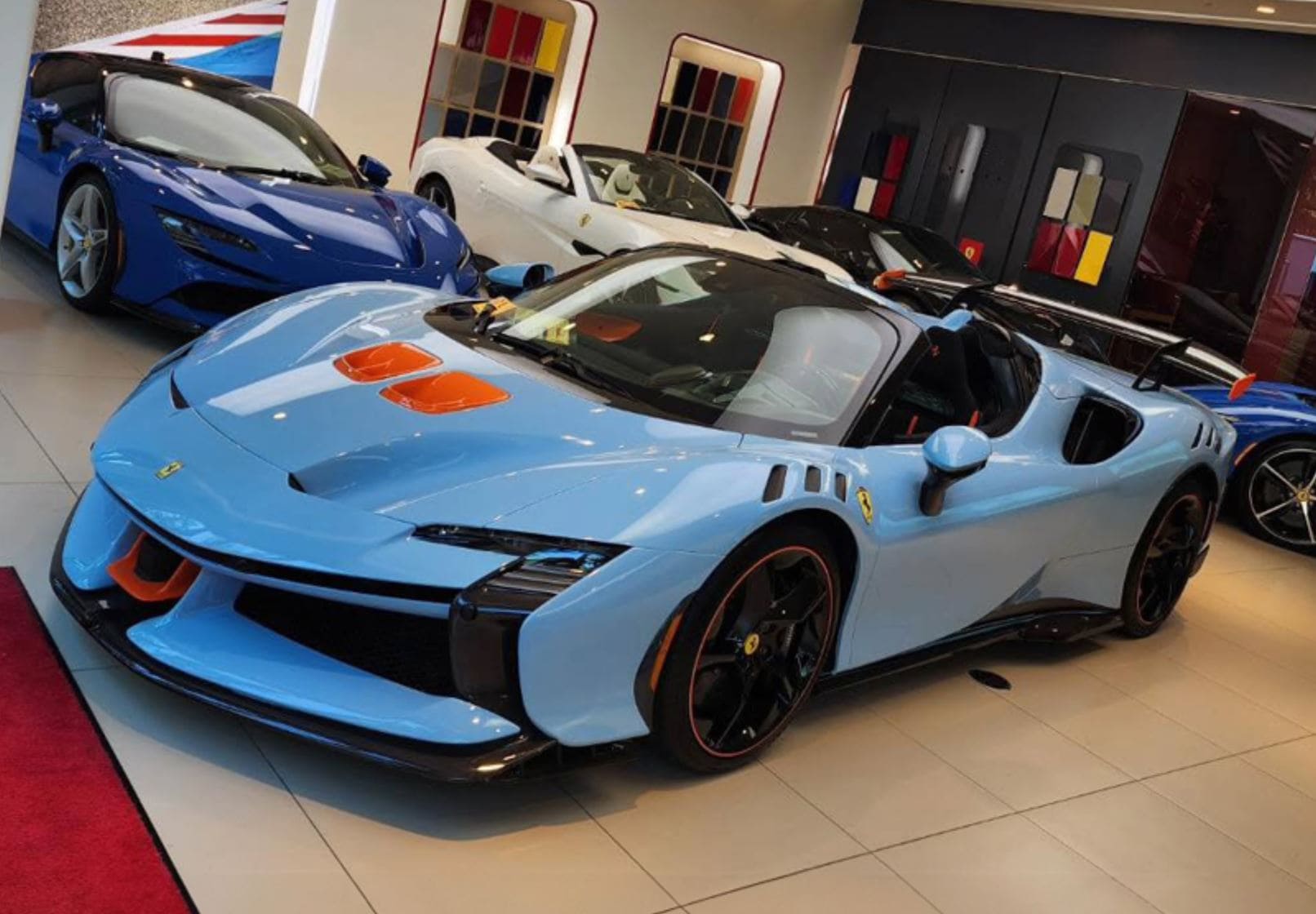 BBR Ferrari SF90 XX Spider - Light Blue / Orange | 1:18 - modelcars24