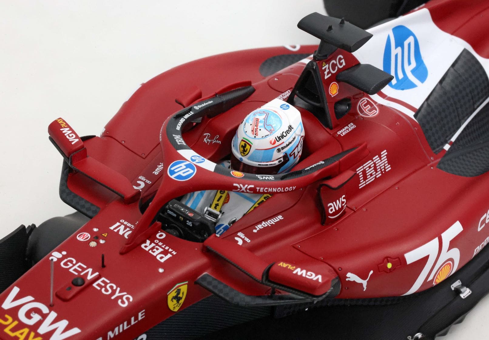 BBR フェラーリ SF25 モナコGP 2025 シャルル・ルクレール 2位 75周年