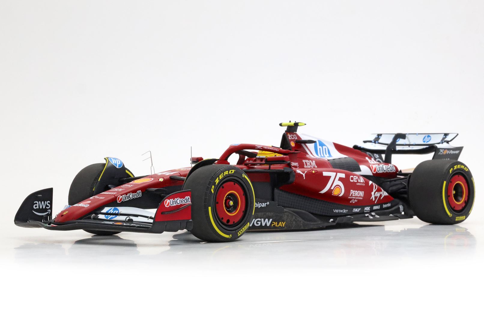 BBR Ferrari SF25 Monaco GP 2025 Shell 75 Years Livery Lewis Hamilton | 1:18 - Image 3
