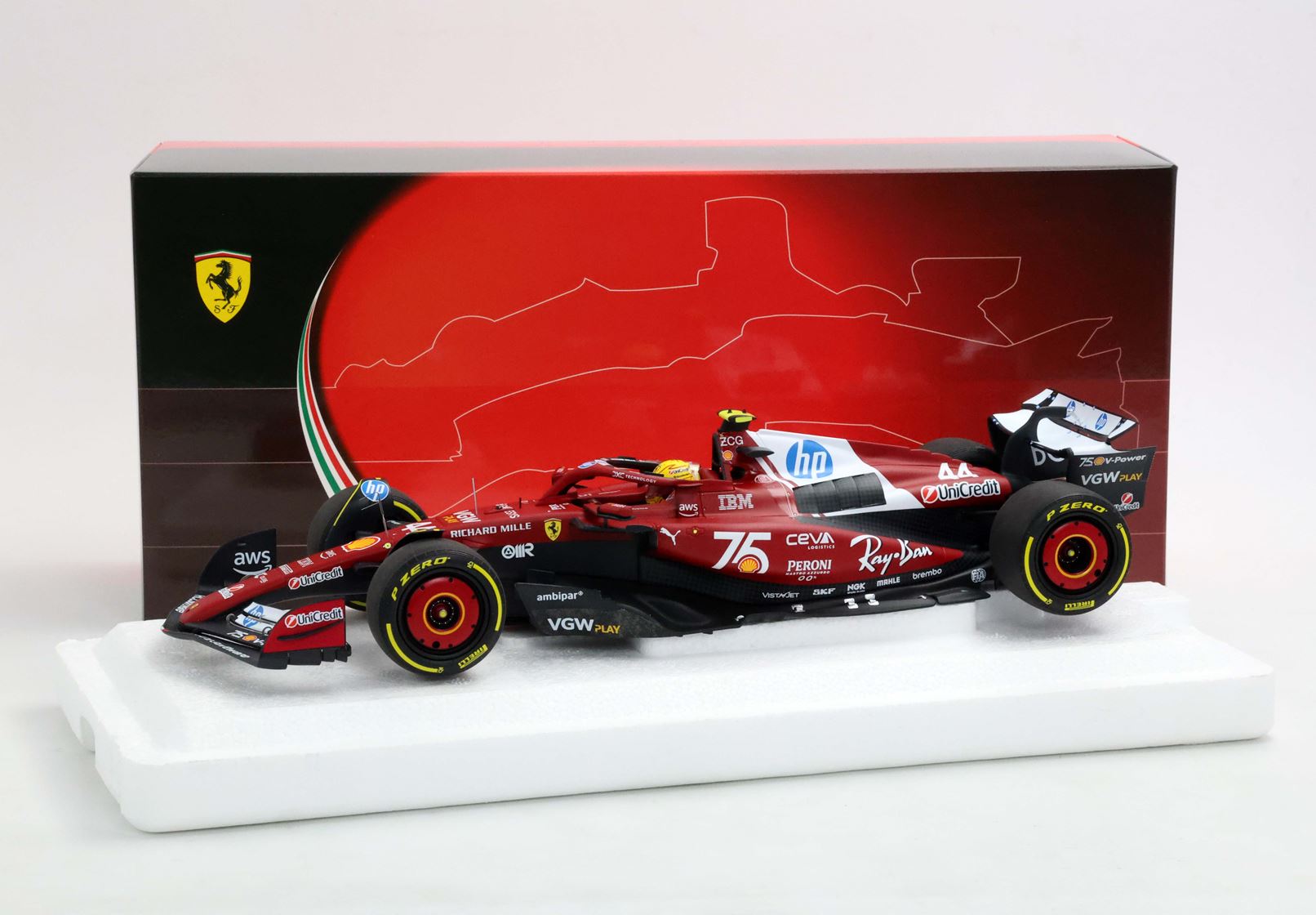BBR Ferrari SF25 Monaco GP 2025 Shell 75 Years Livery Lewis Hamilton | 1:18