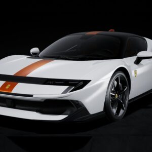 BBR Ferrari 849 Testarossa - Italian White with Amber Yellow Stripe | 1:18