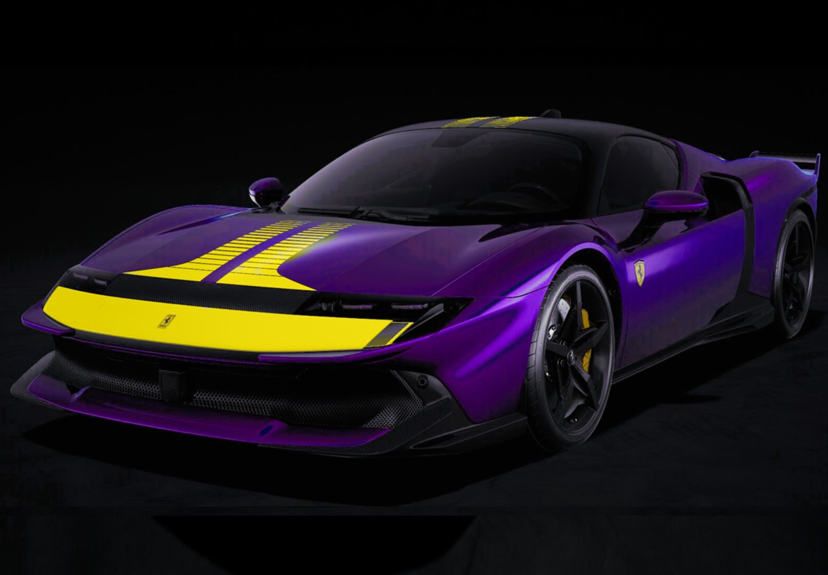 BBR Ferrari 849 Testarossa Assetto Fiorano - Viola Hong Kong with Yellow Stripe | 1:18