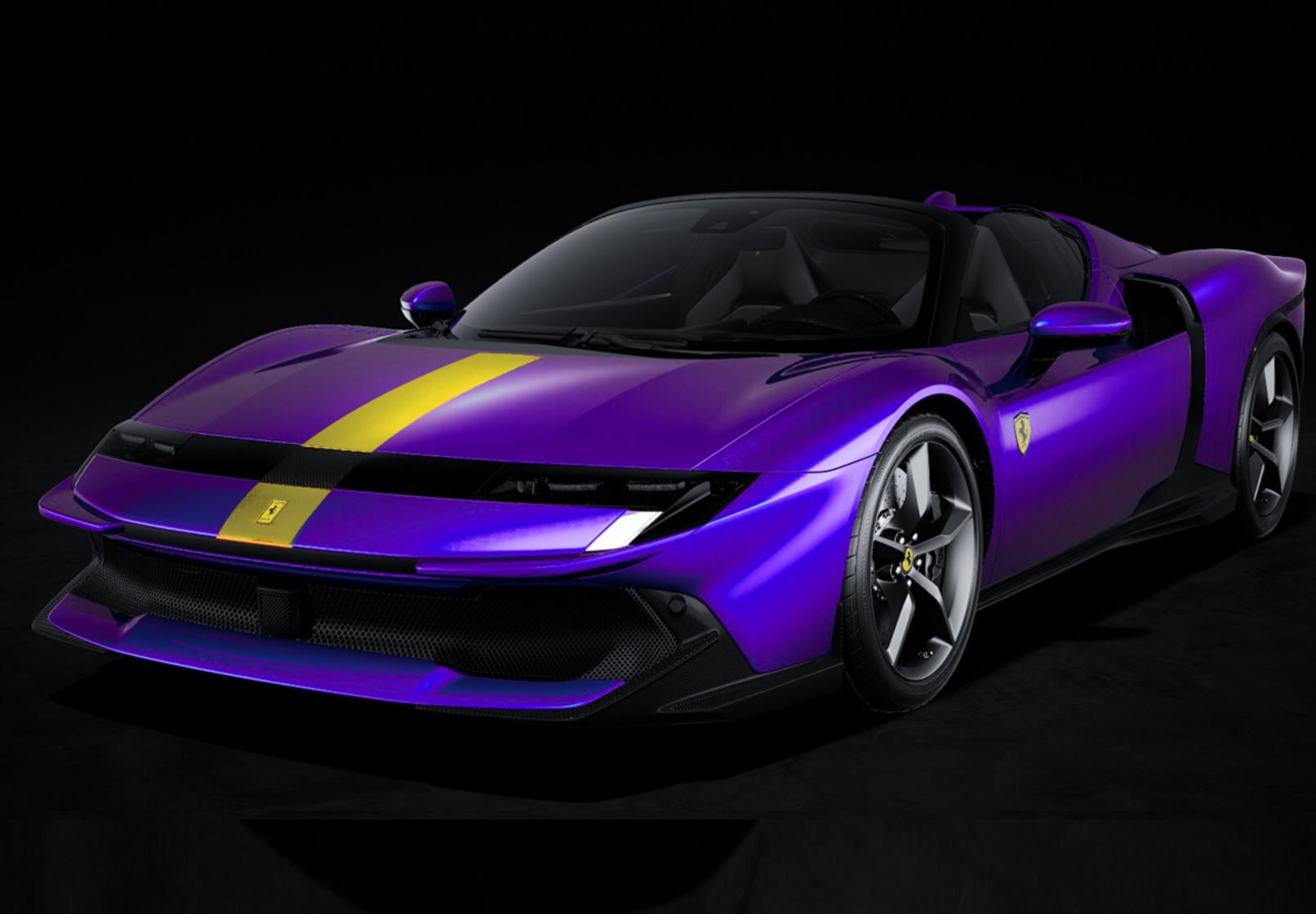 BBR Ferrari 849 Testarossa Spider - Hong Kong Purple with Yellow Stripe | 1:18
