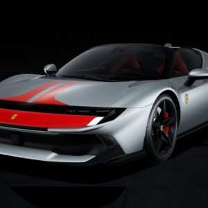 BBR Ferrari 849 Testarossa Spider Assetto Fiorano - Shark Grey with Red Stripe | 1:18