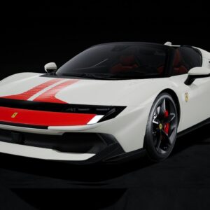 BBR Ferrari 849 Testarossa Spider Assetto Fiorano - Italian White with Red Stripe | 1:18