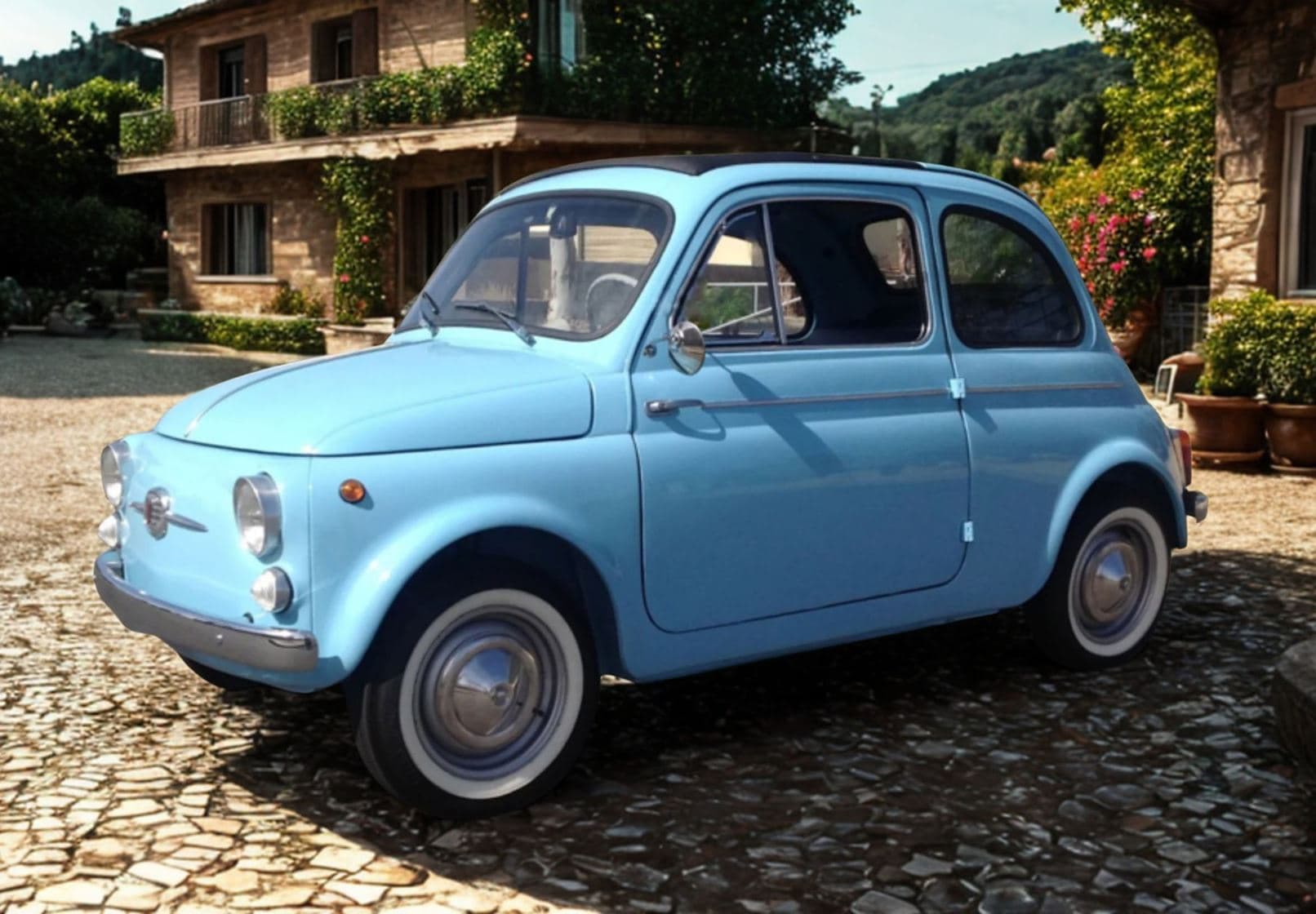 BBR Fiat 500 D - Light Blue | 1:18