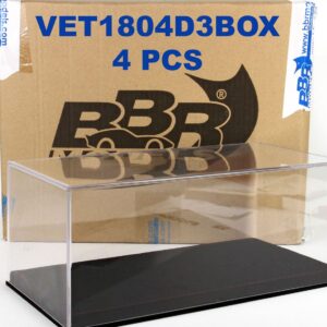 BBR Vitrina espositiva con base in Alcantara (scatola da 4 pezzi) - Nera | 1:18