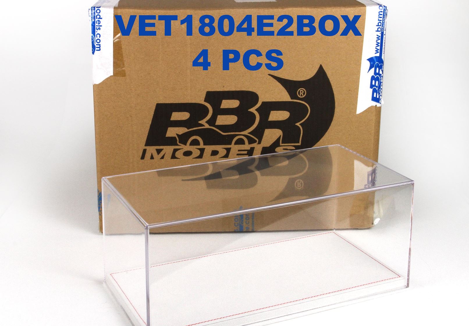 BBRショーケース ライトベージュ アルカンターラベース レッドステッチ (4個入りボックス) | 1:18
