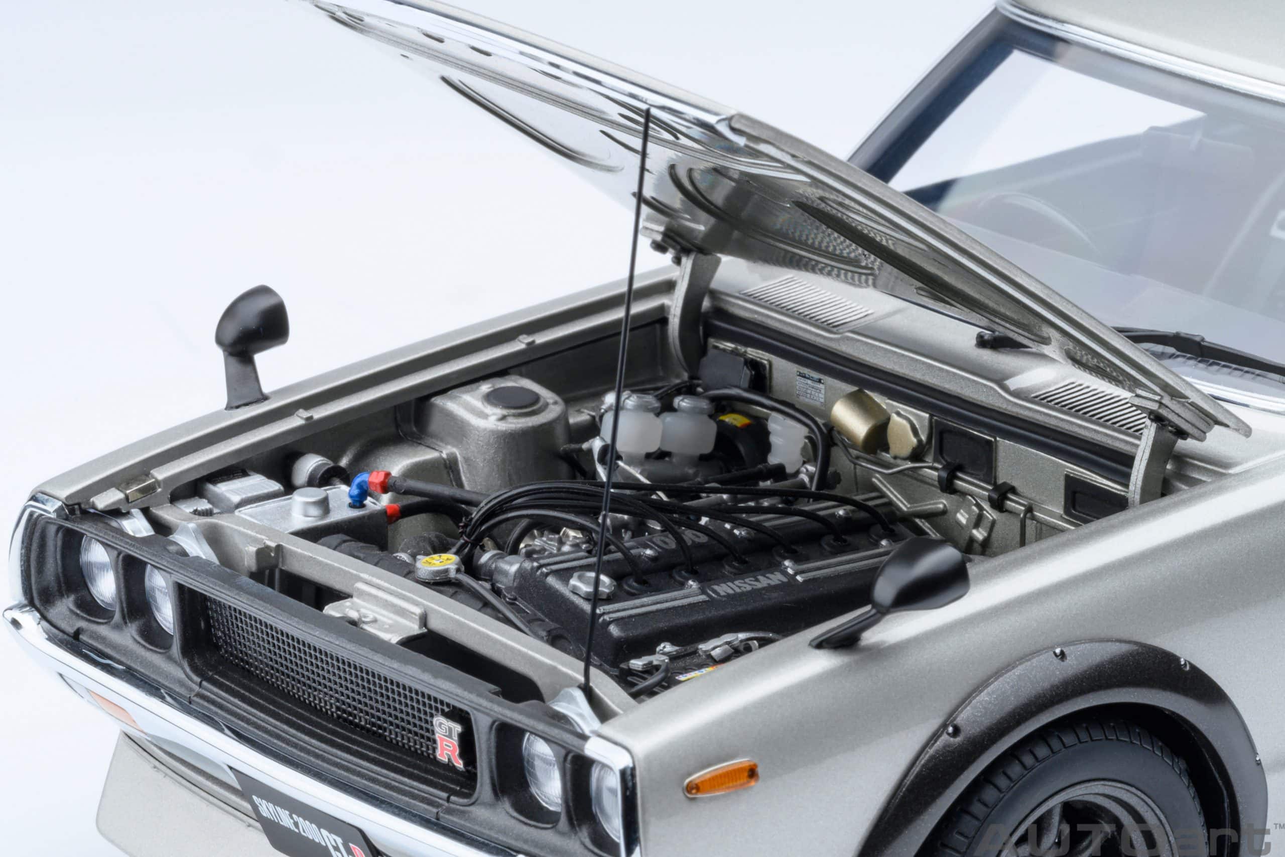 AUTOart Nissan Skyline 2000 GT-R 1973 (KPGC110) Tuned Version 1:18 - Silver - Image 11