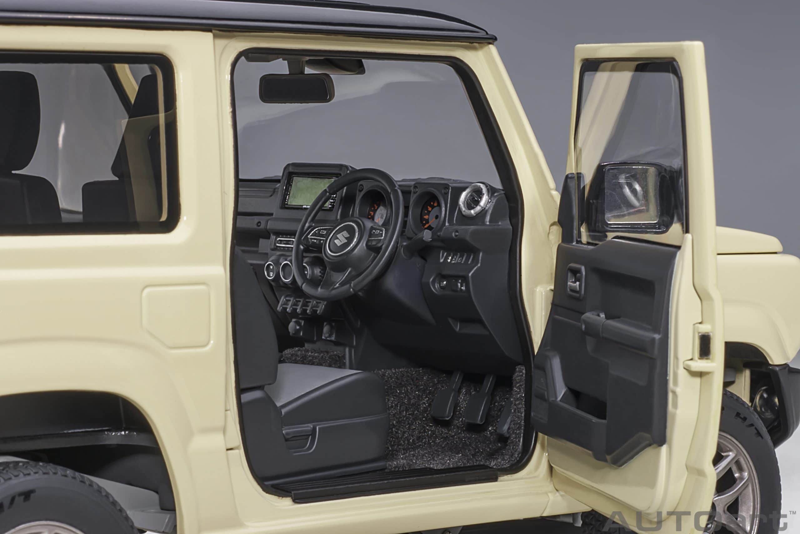 AUTOart Suzuki Jimny (JB64) (660cc/RHD) 1:18 - Chiffon Ivory Metallic / Black - Immagine 10