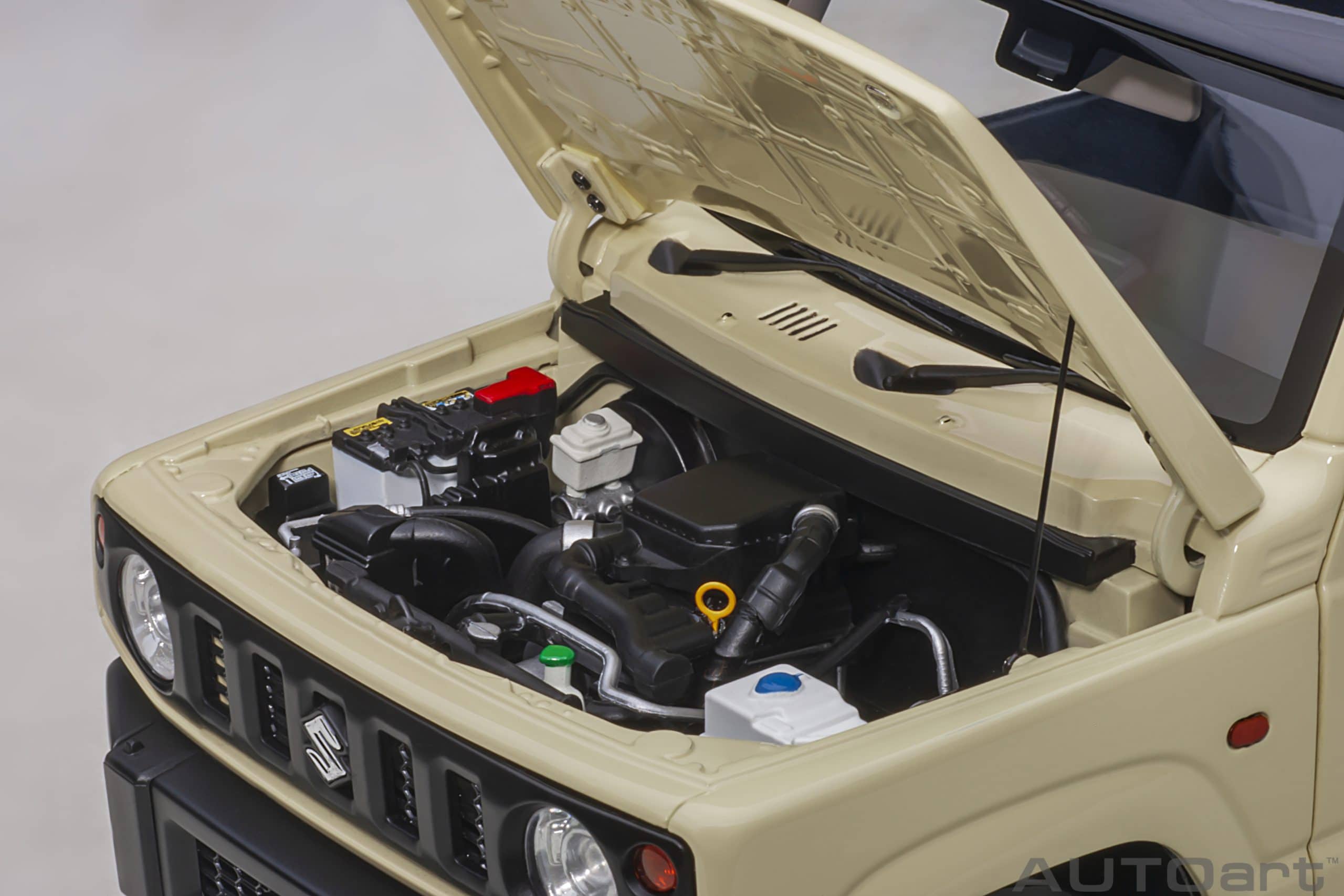 AUTOart Suzuki Jimny (JB64) (660cc/RHD) 1:18 - Chiffon Ivory Metallic / Black - Immagine 11