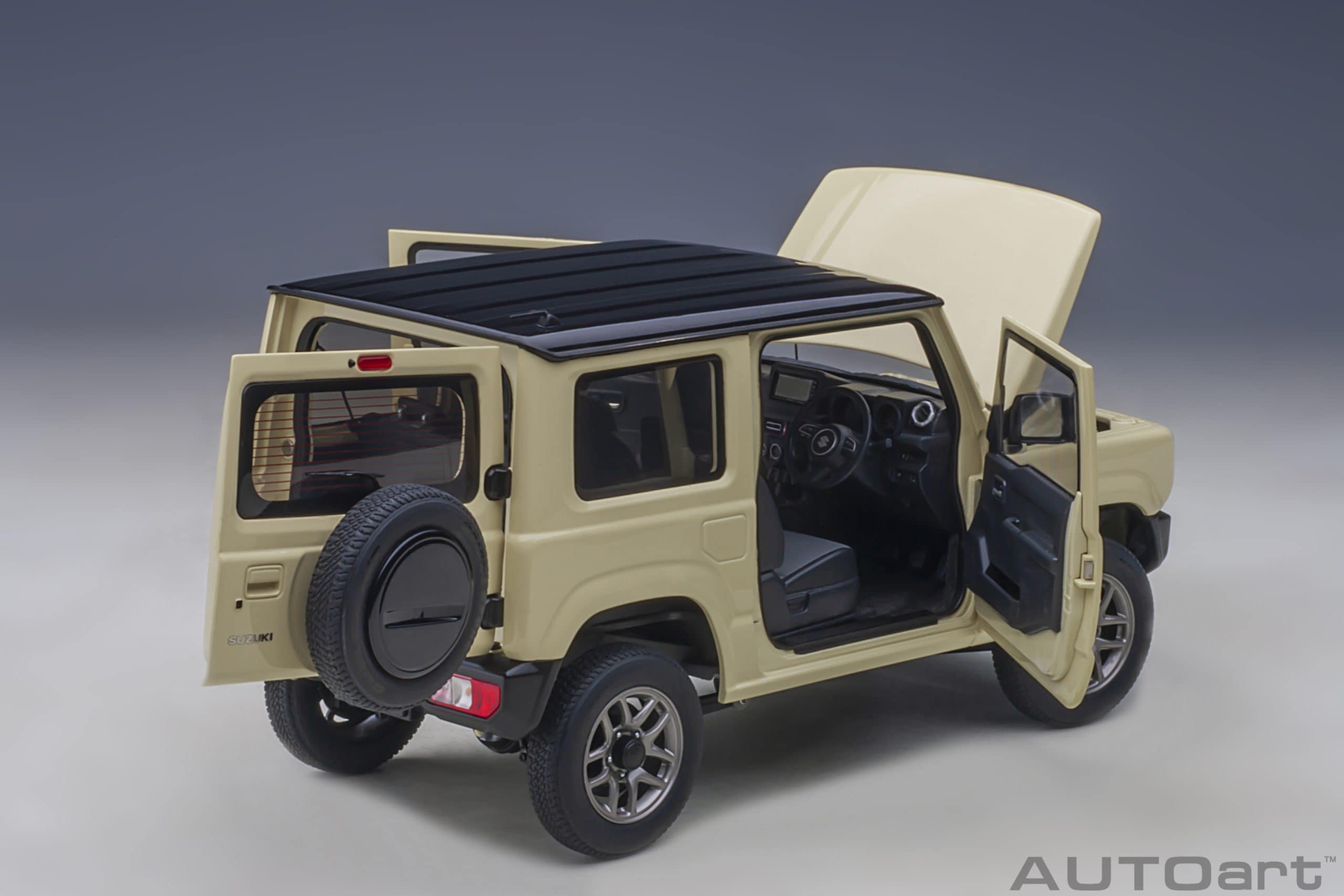 AUTOart Suzuki Jimny (JB64) (660cc/RHD) 1:18 - Chiffon Ivory Metallic / Black - Immagine 13