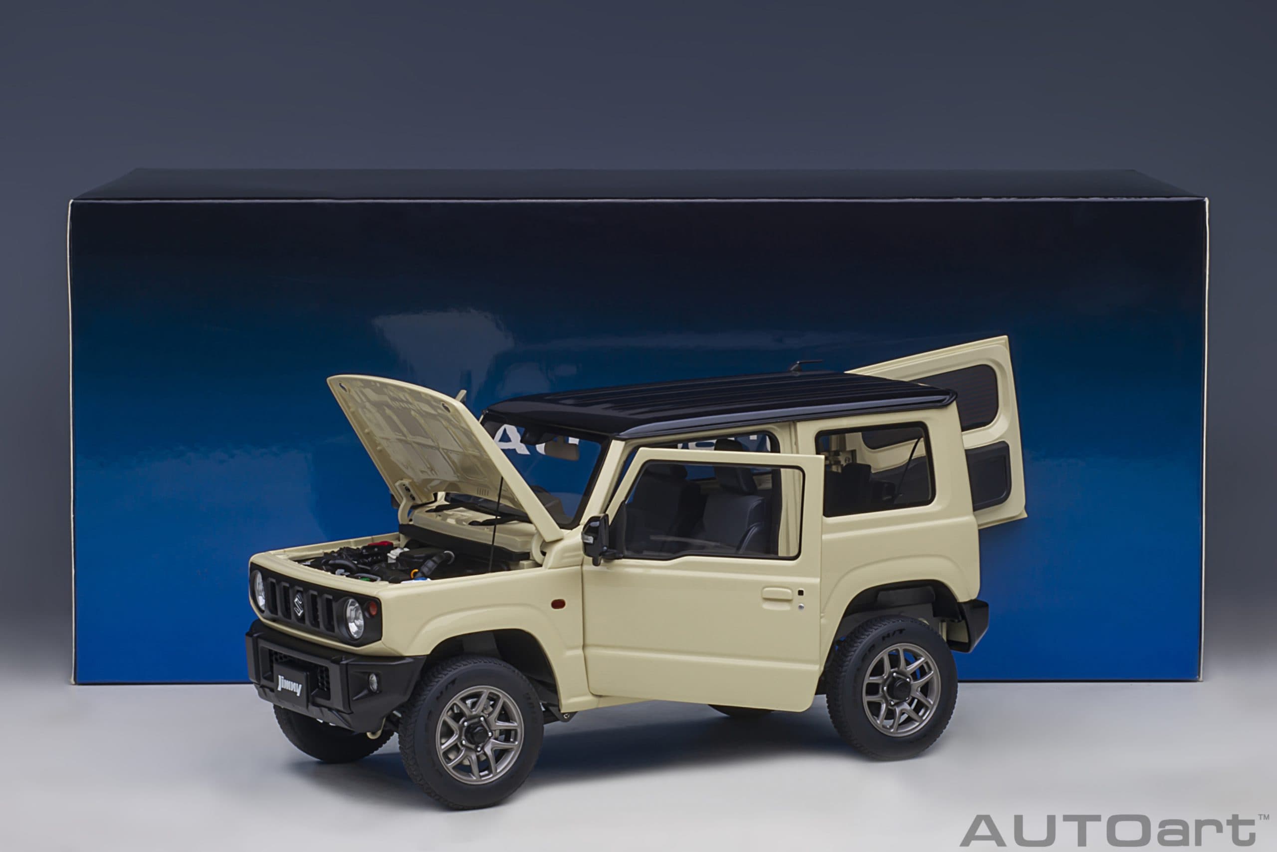 AUTOart Suzuki Jimny (JB64) (660cc/RHD) 1:18 - Chiffon Ivory Metallic / Black - Immagine 18