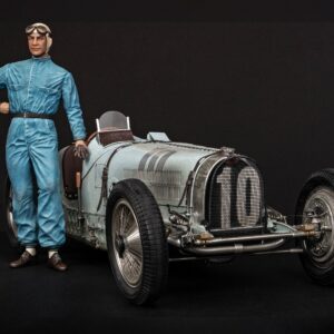 Amalgam Bugatti Type 59 1935 Grand Prix de Belgique Jean-Pierre Wimille Figure Edition - Bleu | 1:8