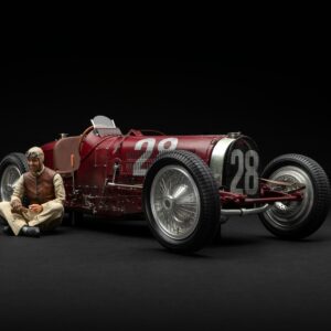 Amalgam Bugatti Type 59 1934 Grand Prix de Monaco - Édition figurine Tazio Nuvolari - Rouge | 1:8