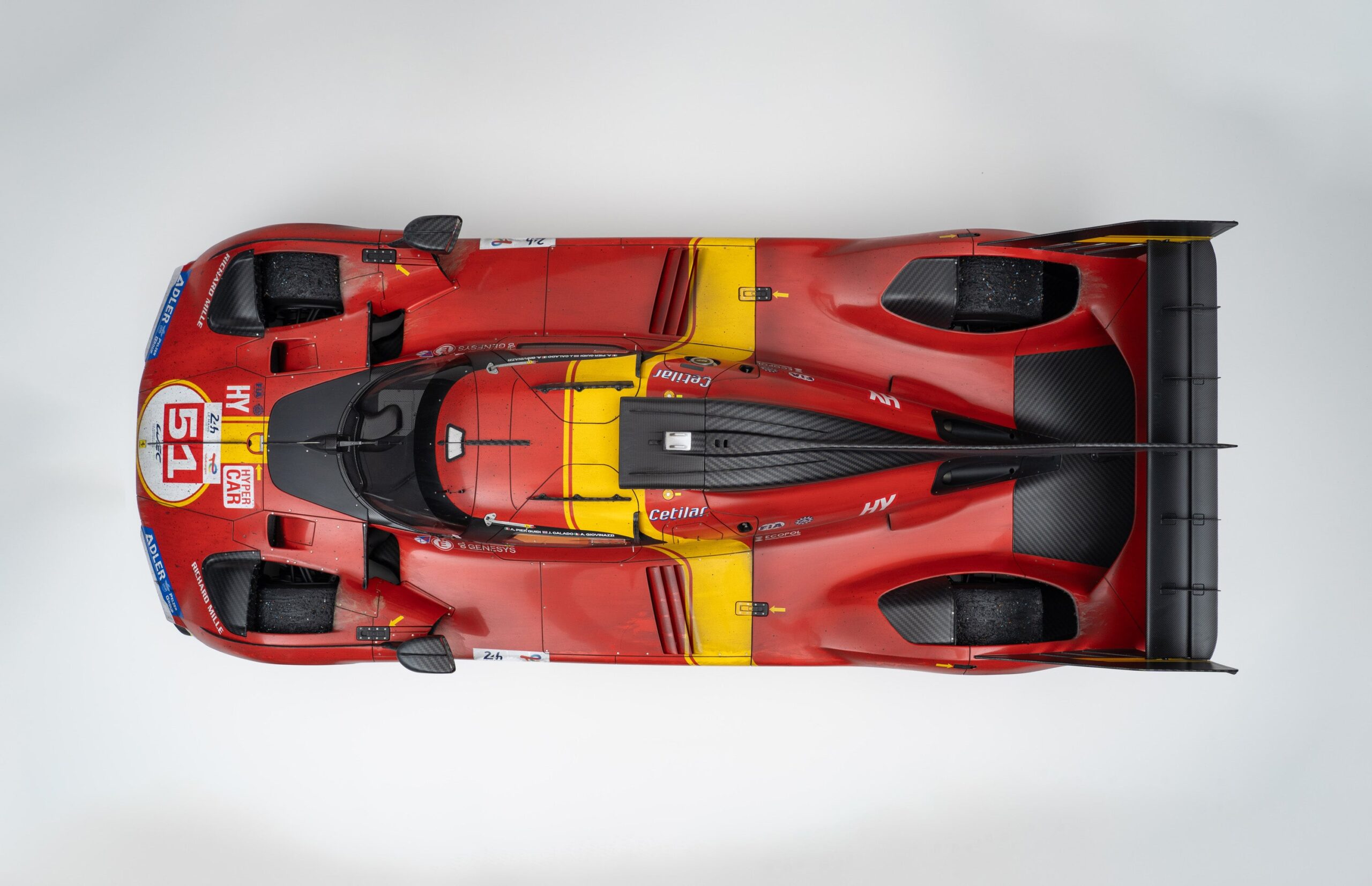 Amalgam Ferrari 499P 2023 Le Mans Winner Race Weathered - Rot | 1:5 - Imagen 19