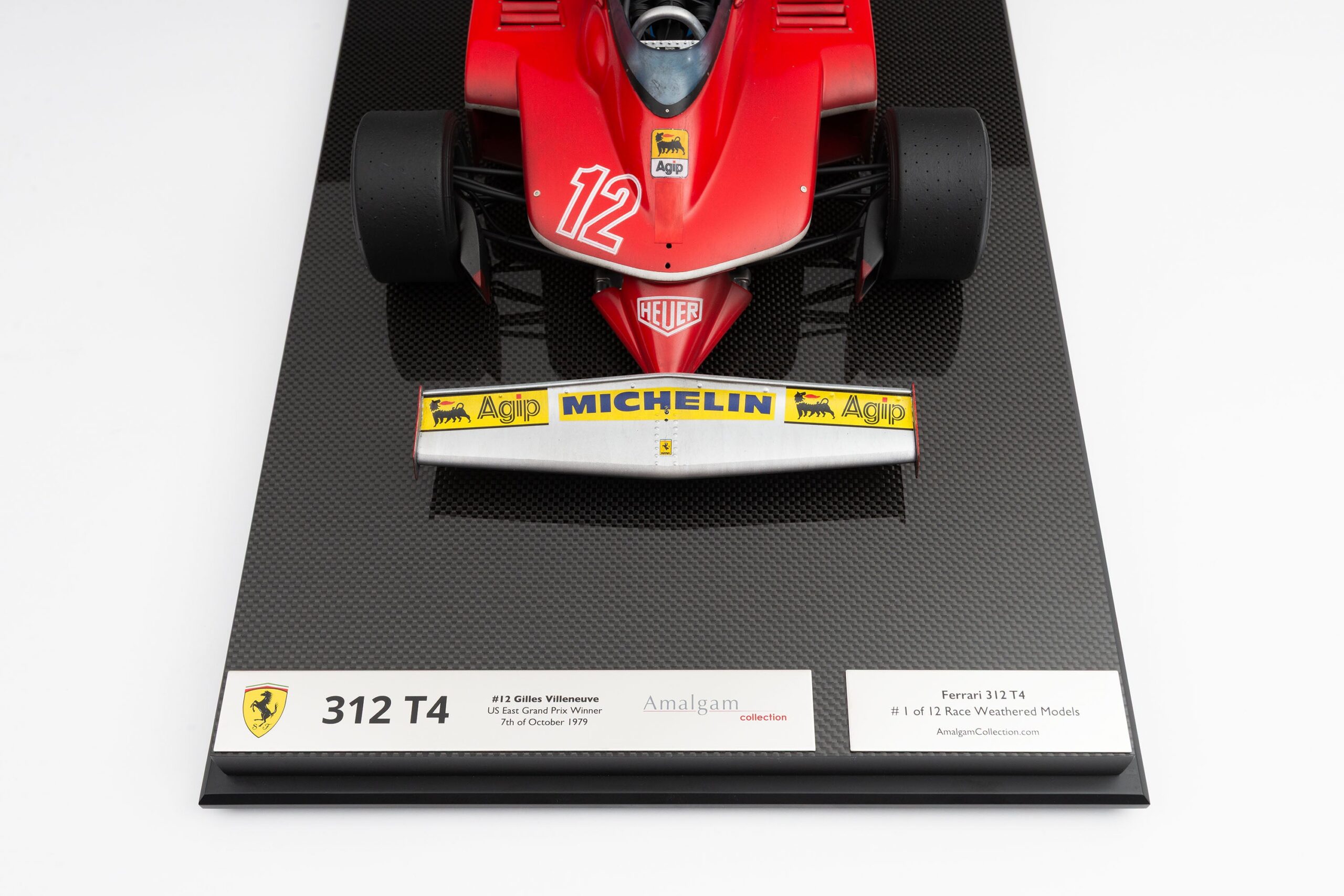 Amalgam Ferrari 312 T4 1979 US East Grand Prix Winner Gilles Villeneuve Race Weathered - Rot | 1:8 - 画像18