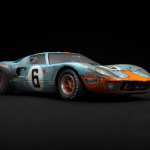 Amalgam Ford GT40 1969 Vainqueur Le Mans Effet Course - Bleu / Orange | 1:18