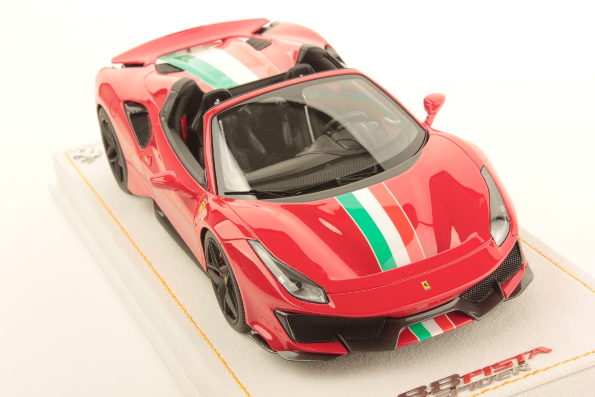 MR Collection Ferrari 488 Pista Spider - Rosso Corsa with Italian Livery | 1:18 - Image 3